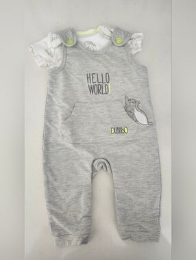 Disney Baby Dumbo Overall Matching Set 6M